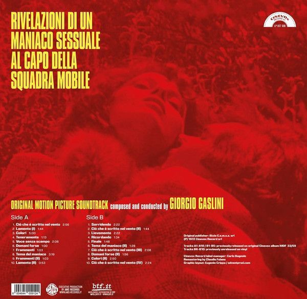 Rivelazioni Di Un Maniaco Sessuale Al Capo Della Squadra Mobile (Colonna Sonora Originale Del Film)