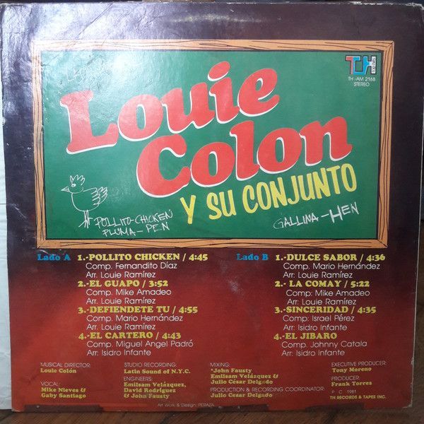 Pollito = Chicken, Lapiz = Pencil