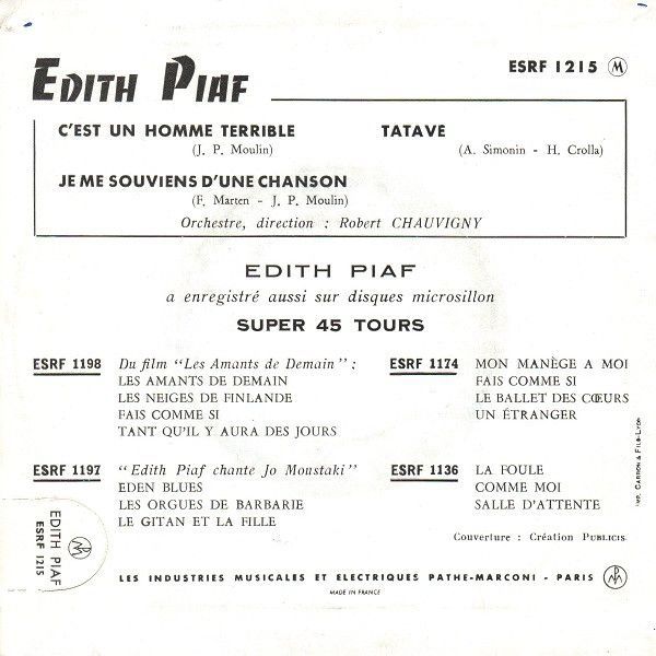 C'Est Un Homme Terrible / Je Me Souviens D'Une Chanson / Tatave