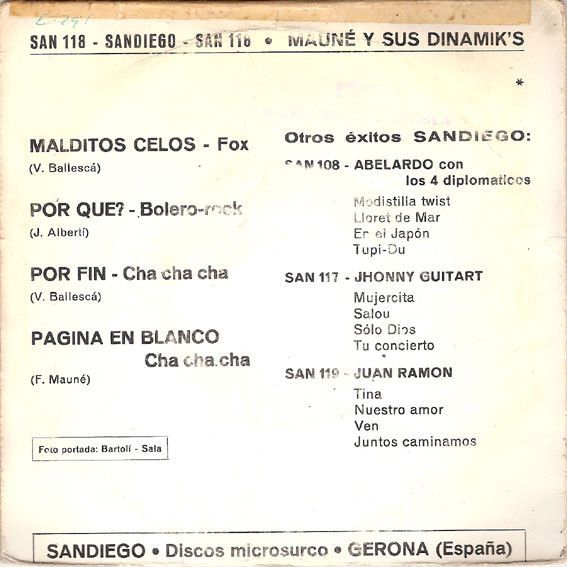 Malditos Celos / Por Que? / Por Fin / Pagina En Blanco
