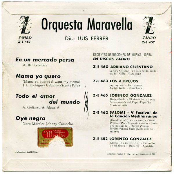 Oye Negra / En Un Mercado Persa / Todo El Amor Del Mundo / Mama Yo Quiero