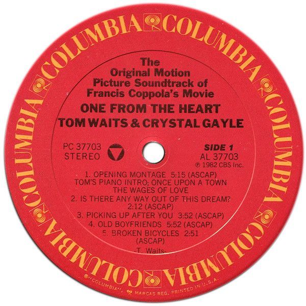 One From The Heart - The Original Motion Picture Soundtrack Of Francis Coppola's Movie