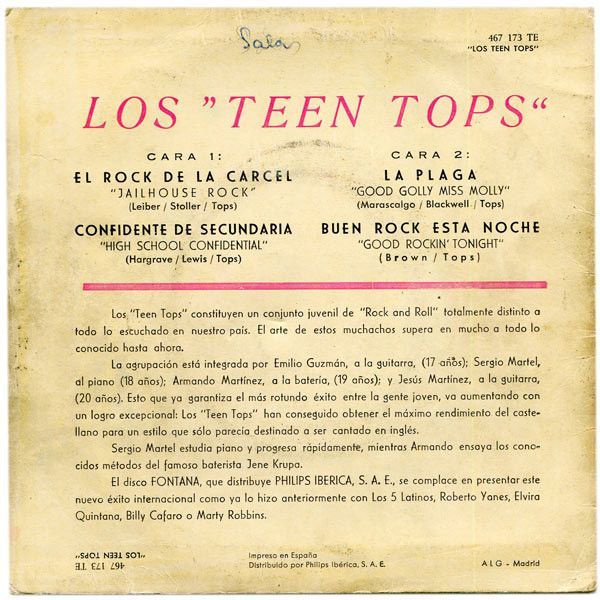 El Trepidante Rock And Roll De Los Teen Tops