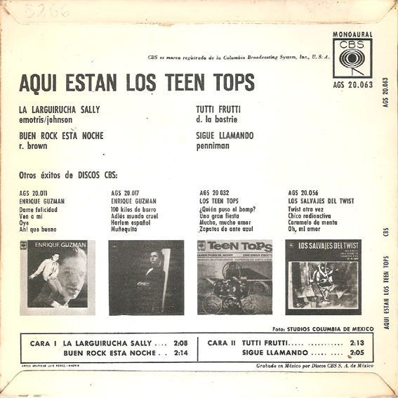 La Larguirucha Sally / Buen Rock Esta Noche / Tutti Frutti / Sigue Llamando