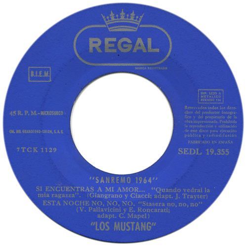 Sanremo 1964 - Los Mustang En Sus Creaciones