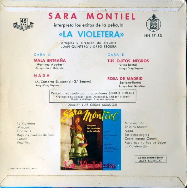 Interpreta Las Canciones De La Película "La Violetera"