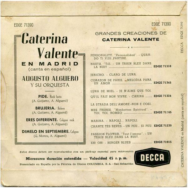 Caterina Valente En Madrid