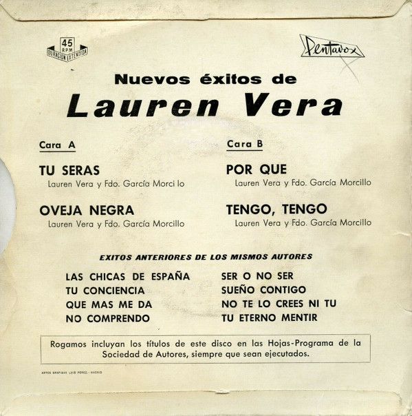 Canta: Tu Seras / Oveja Negra / Por Que / Tengo, Tengo