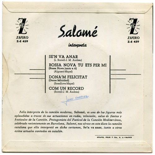 Se'n Va Anar / Bossa Nova Tu Ets Per Mi / Dona'm Felicitat / Com Un Record