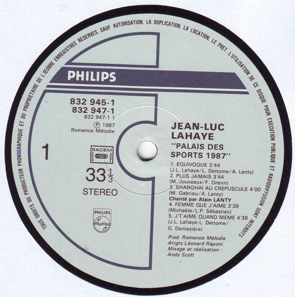 Live Palais Des Sports 1987