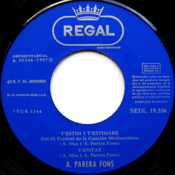 T'Estim I T'Estimaré  (Del IX Festival De La Canción Mediterránea)
