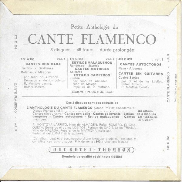 Petite Anthologie Du Cante Flamenco Vol. 3