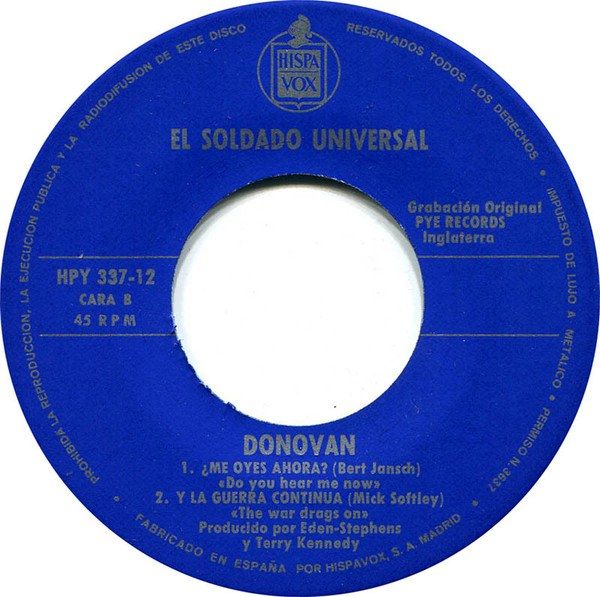 El Soldado Universal / Balada Del Hombre De Cristal / Me Oyes Ahora? / Y La Guerra Continua