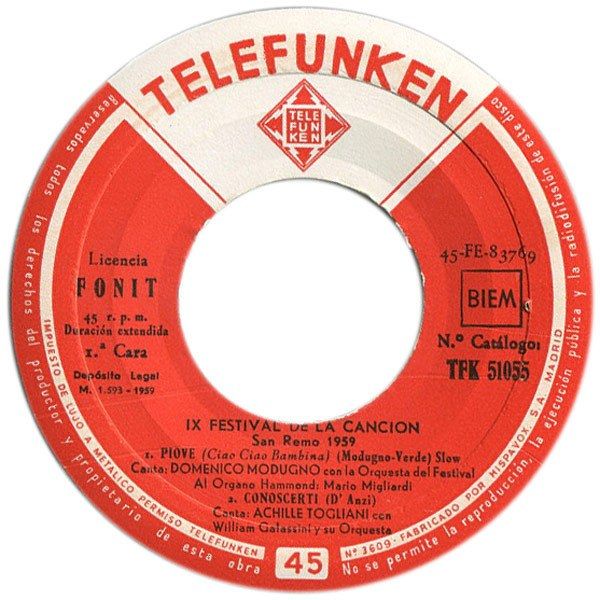 Festival De La Canción - San Remo 1959