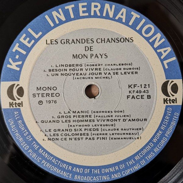 Les Grandes Chansons De Mon Pays