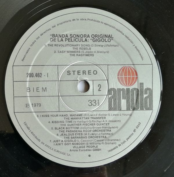 Gigolo (Banda Sonora Original De La Película)
