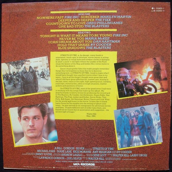 Calles De Fuego (Streets Of Fire - A Rock Fantasy)  Music From The Original Motion Picture Soundtrack