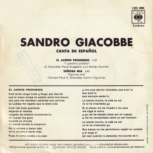 Canta En Español El Jardin Prohibido