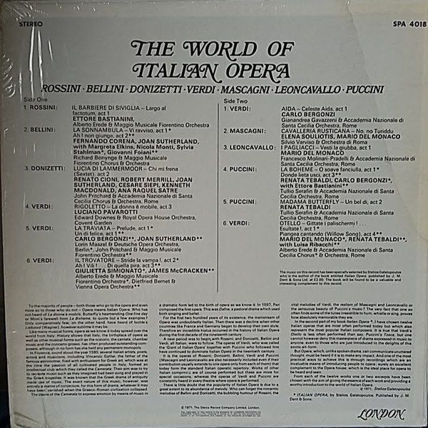 The World Of Italian Opera