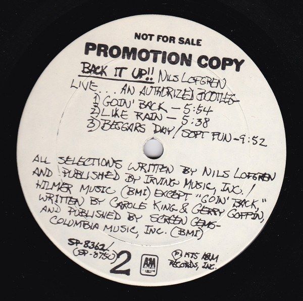 Back It Up!! Nils Lofgren Live An Authorized Bootleg