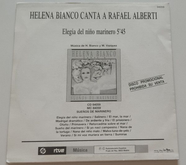 4eb25d090f632830c59cd74e28e39b4d8bed039a_0_0.jpeg Helena Bianco Canta A Rafael Alberti, Sueños De Marinero