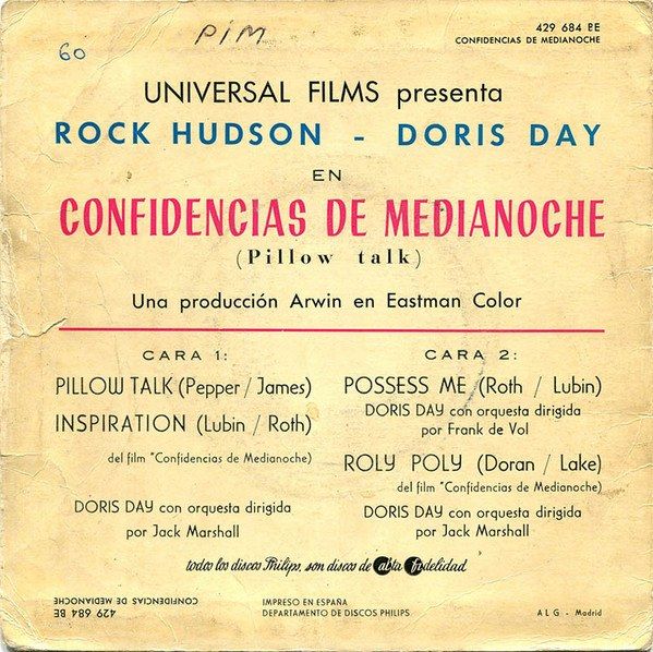 Canta Temas Del Film "Confidencias De Medianoche" (Pillow Talk)