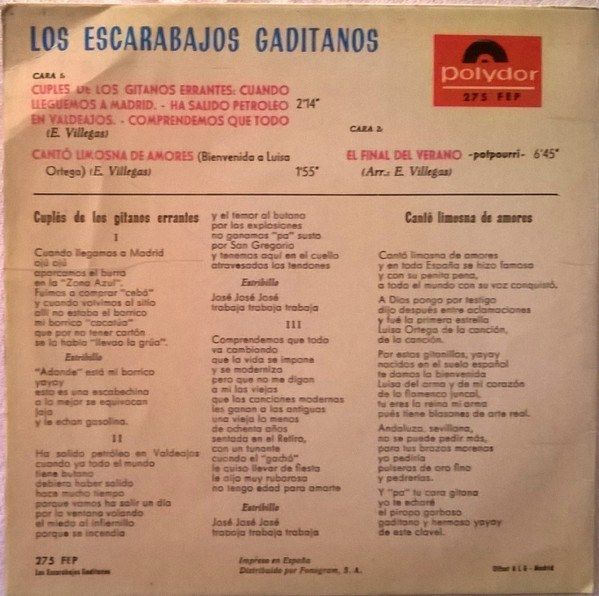 6a1d36f4efe5715d1e26d03804337ea0decd9711_0_0.jpeg Cuples De Los Gitanos Errantes / Cantó Limosna De Amores / El Final Del Verano