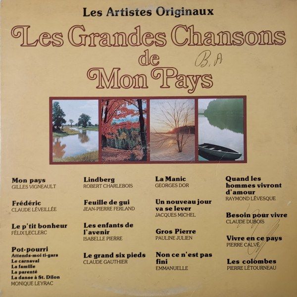 Les Grandes Chansons De Mon Pays