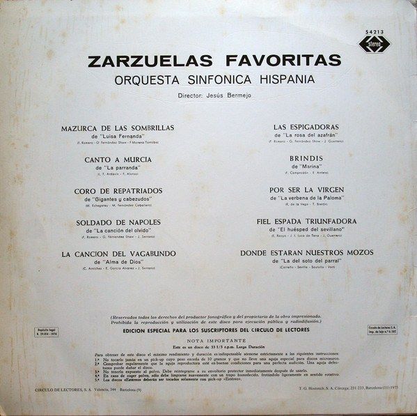Zarzuelas Favoritas