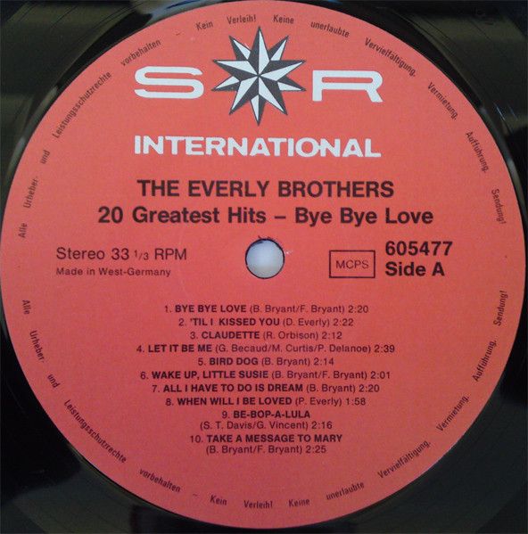 20 Greatest Hits / Bye Bye Love