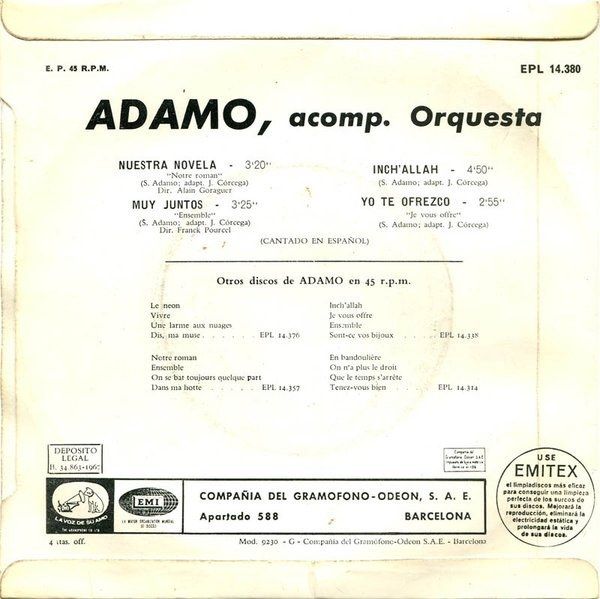 733ef6ad8d531d5eb4535a375e1209b8532ca383_0_0.jpeg Canta En Español: Nuestra Novela / Muy Juntos / Inch' Allah / Yo Te Ofrezco
