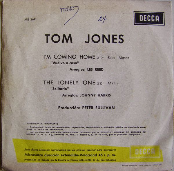 I'm Coming Home / The Lonely One
