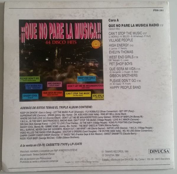 9c4d2c759fe4508b8dfd787a866a517622c10a07_0_0.jpeg ¡¡¡Que No Pare La Musica!!! 44 Disco Hits