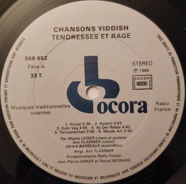 Chansons Yiddish : Tendresses Et Rage