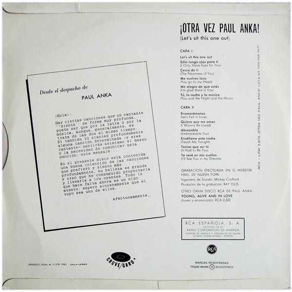 ¡Otra Vez Paul Anka! (Let's Sit This One Out)