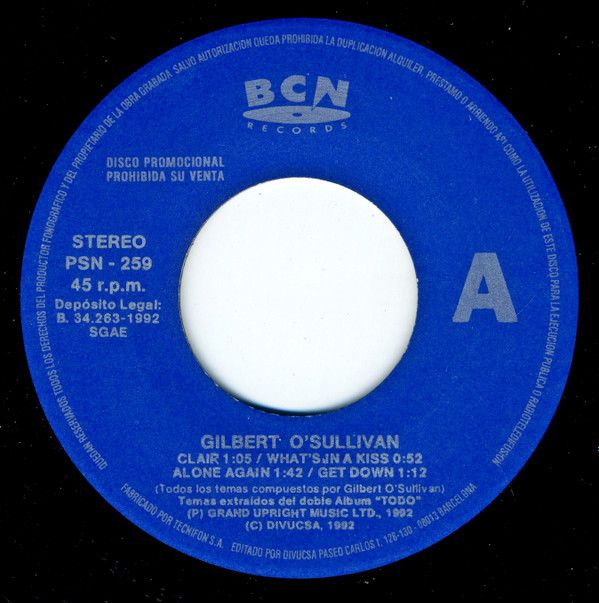 Todo Gilbert O'Sullivan
