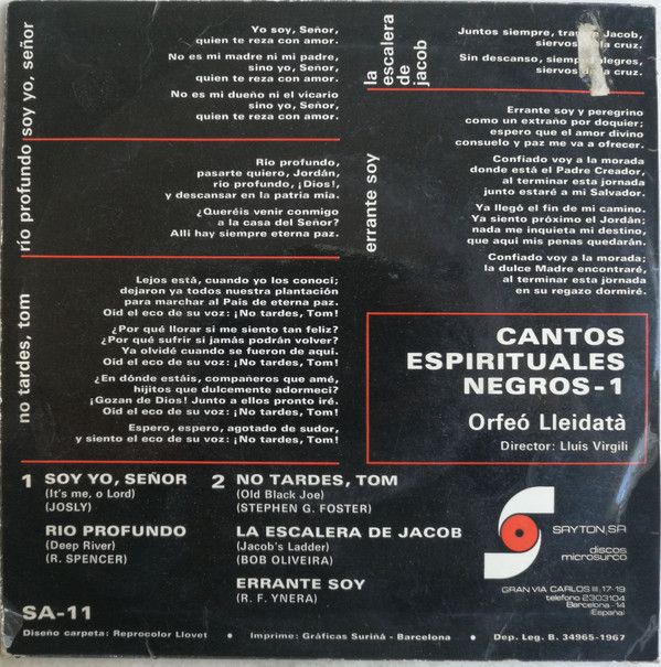 Cants Espirituals Negres - I