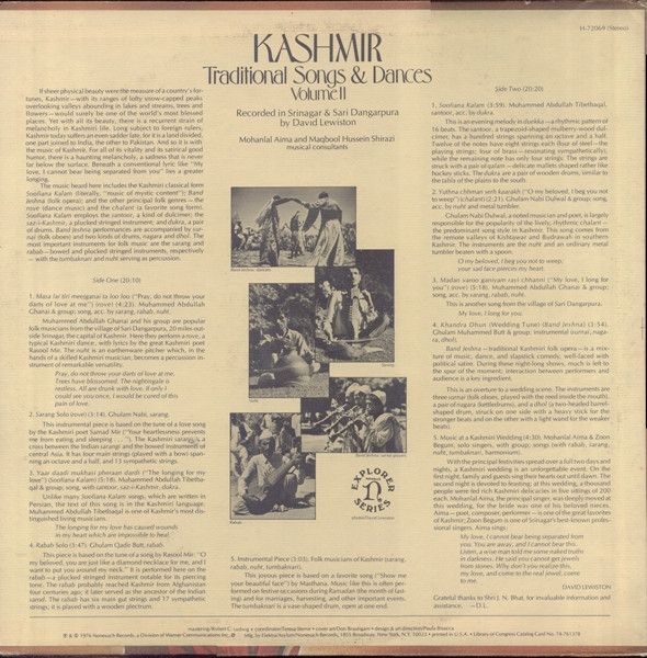 Kashmir: Traditional Songs & Dances, Volume II