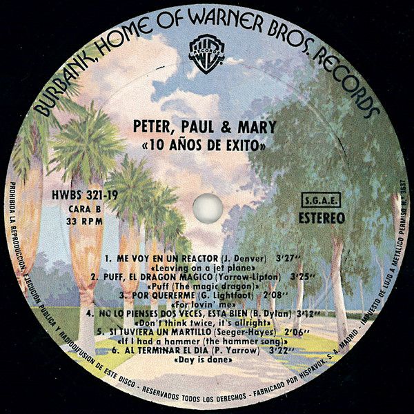 Lo Mejor De Peter, Paul And Mary - (Diez) Años De Exitos