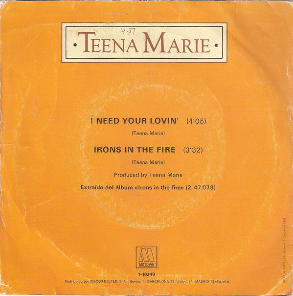 I Need Your Lovin' / Irons In The Fire