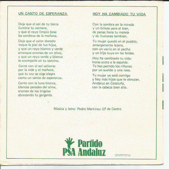 Un Canto De Esperanza / Hoy Ha Cambiado Tu Vida