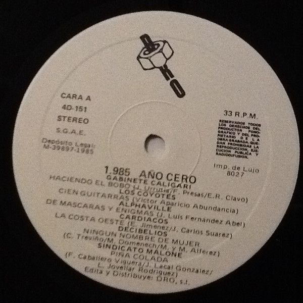 1985 / Año Cero - Una coleccion DRO / Tres Cipreses