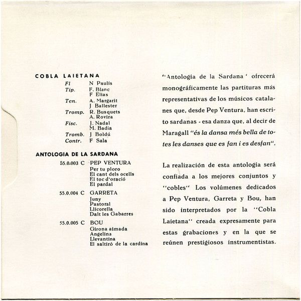 Antología De La Sardana - Garreta (1875-1925)
