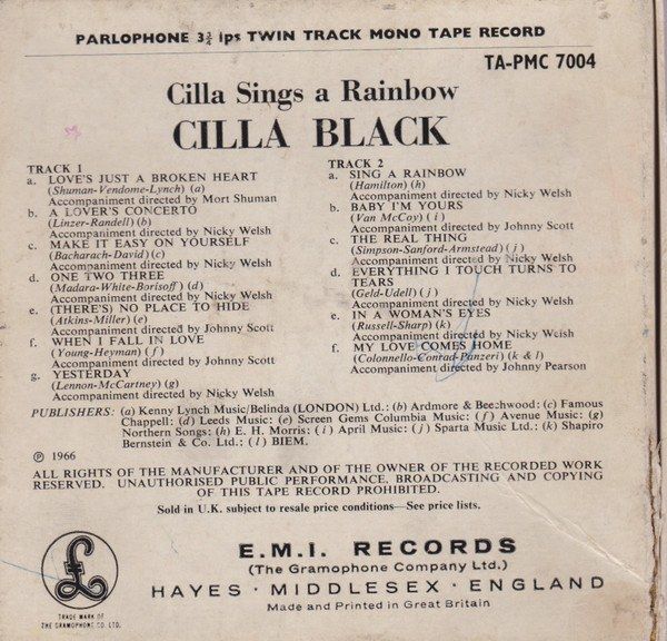 Cilla Sings A Rainbow