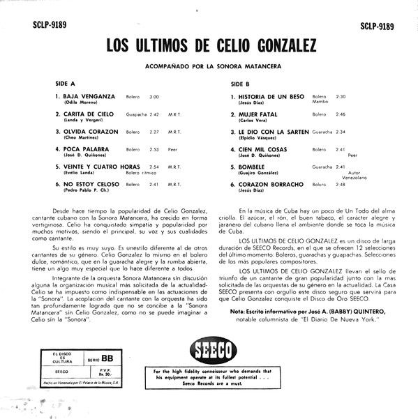 Los Ultimos De Celio Gonzalez