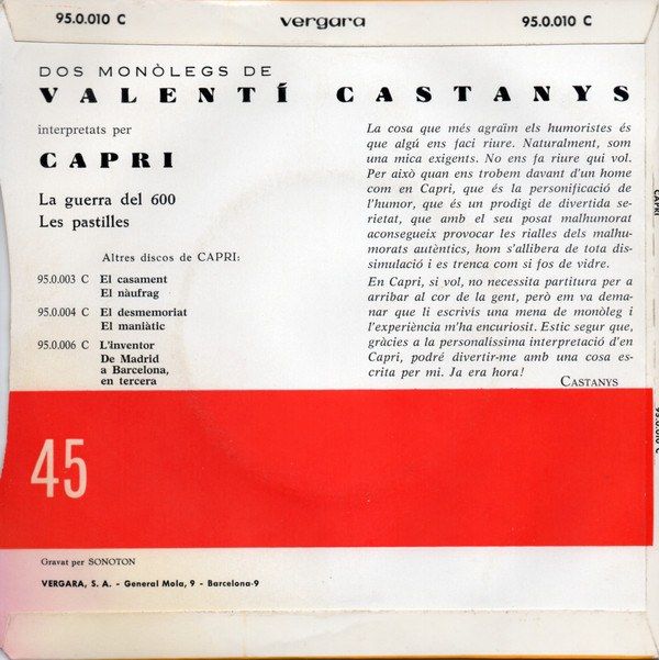 Dos Monòlegs De Castanys Recitats Per Capri