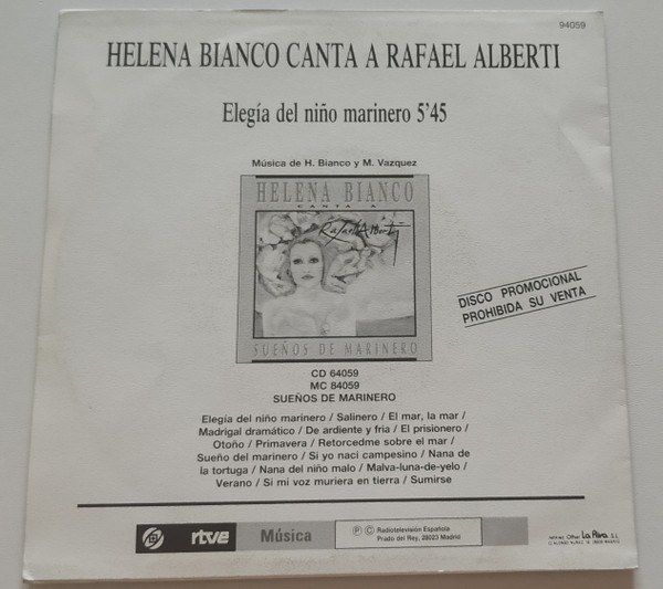 4eb25d090f632830c59cd74e28e39b4d8bed039a_0_0.jpeg Helena Bianco Canta A Rafael Alberti, Sueños De Marinero