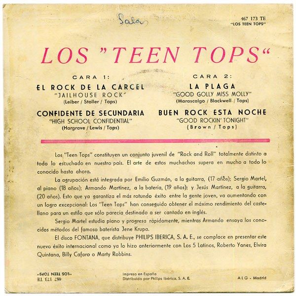 El Trepidante Rock And Roll De Los Teen Tops