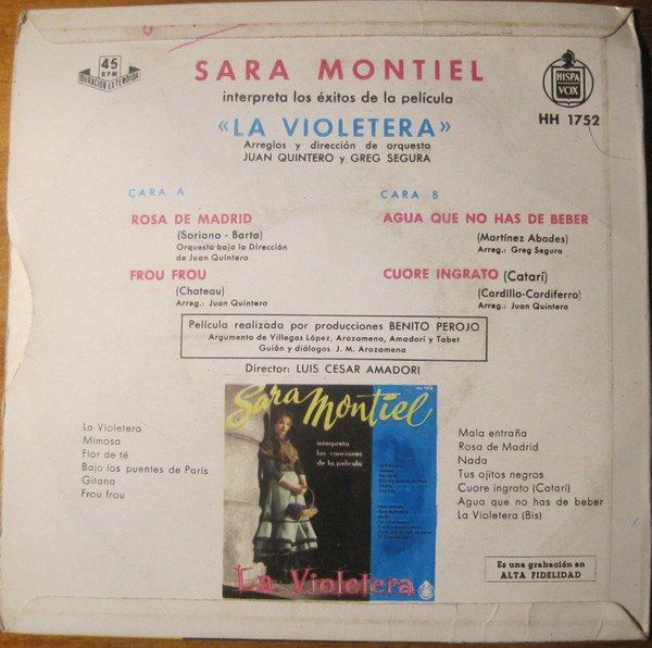 Interpreta Las Canciones De La Pelicula La Violetera
