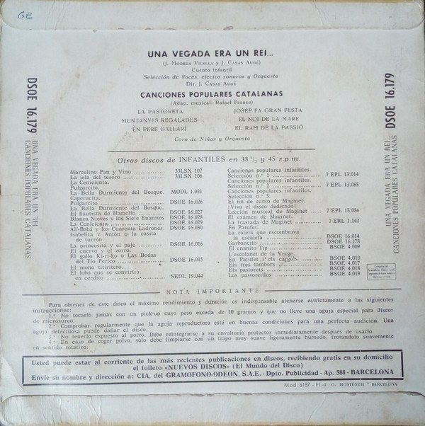 Una Vegada Era Un Rei... / Canciones Populares Catalanas